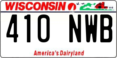 WI license plate 410NWB