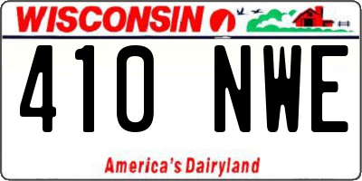 WI license plate 410NWE
