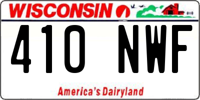 WI license plate 410NWF