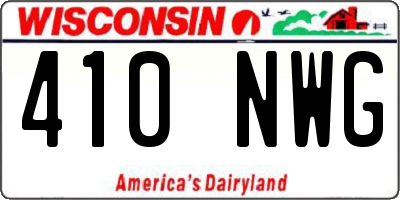 WI license plate 410NWG