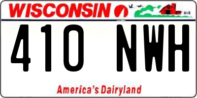 WI license plate 410NWH