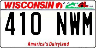 WI license plate 410NWM