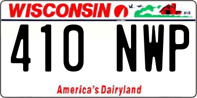 WI license plate 410NWP