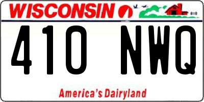 WI license plate 410NWQ
