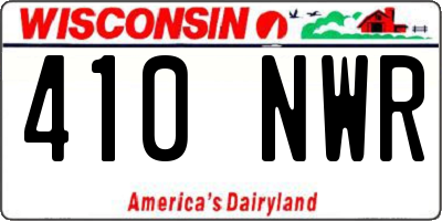 WI license plate 410NWR