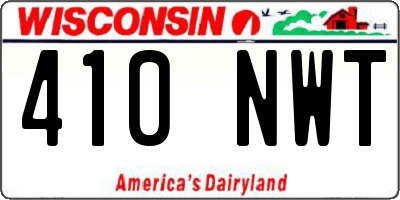 WI license plate 410NWT
