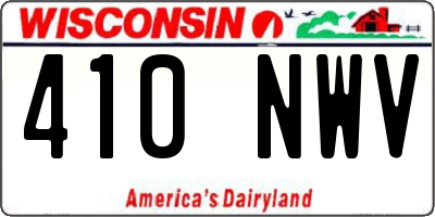 WI license plate 410NWV