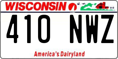 WI license plate 410NWZ