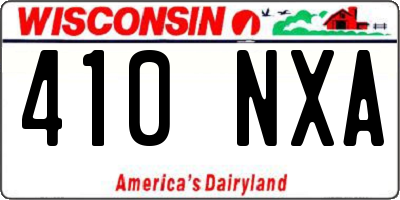 WI license plate 410NXA