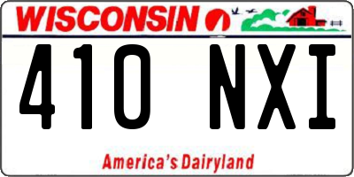 WI license plate 410NXI