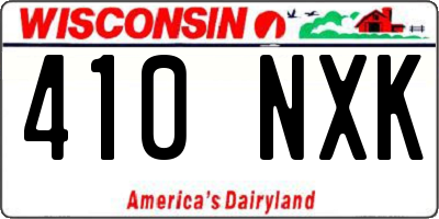 WI license plate 410NXK