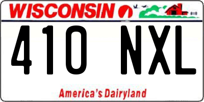 WI license plate 410NXL