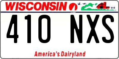WI license plate 410NXS