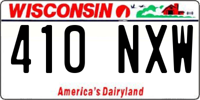 WI license plate 410NXW