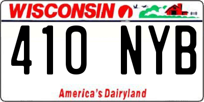WI license plate 410NYB