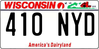 WI license plate 410NYD