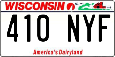 WI license plate 410NYF
