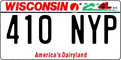WI license plate 410NYP