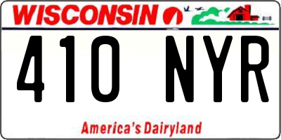 WI license plate 410NYR