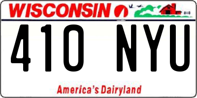 WI license plate 410NYU