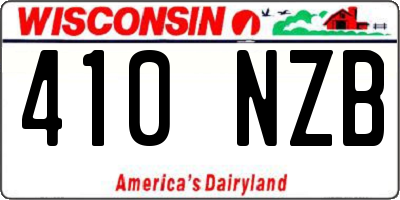 WI license plate 410NZB