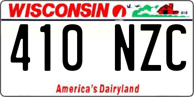 WI license plate 410NZC