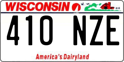 WI license plate 410NZE