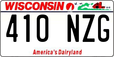 WI license plate 410NZG