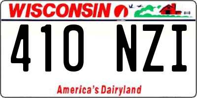 WI license plate 410NZI