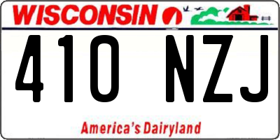 WI license plate 410NZJ