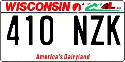 WI license plate 410NZK