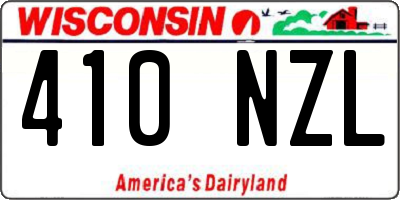 WI license plate 410NZL
