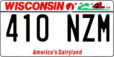 WI license plate 410NZM
