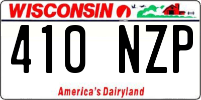 WI license plate 410NZP