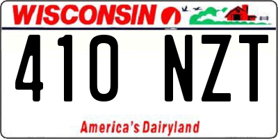 WI license plate 410NZT