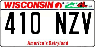 WI license plate 410NZV