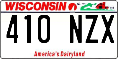 WI license plate 410NZX