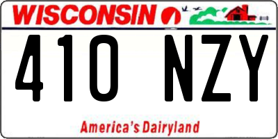 WI license plate 410NZY