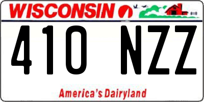 WI license plate 410NZZ