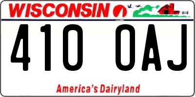 WI license plate 410OAJ