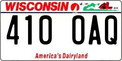 WI license plate 410OAQ