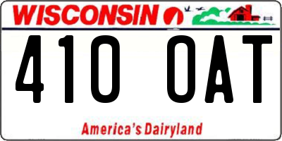 WI license plate 410OAT