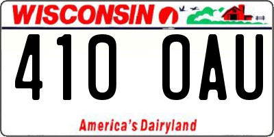 WI license plate 410OAU