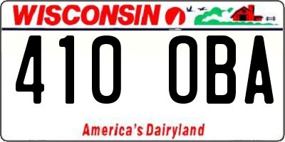 WI license plate 410OBA