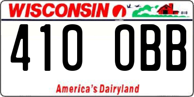 WI license plate 410OBB