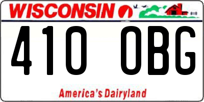 WI license plate 410OBG