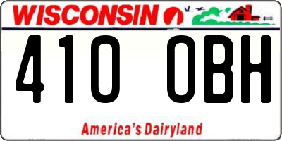WI license plate 410OBH