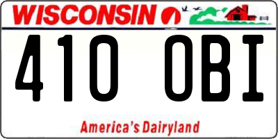 WI license plate 410OBI
