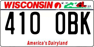 WI license plate 410OBK
