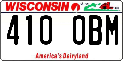 WI license plate 410OBM